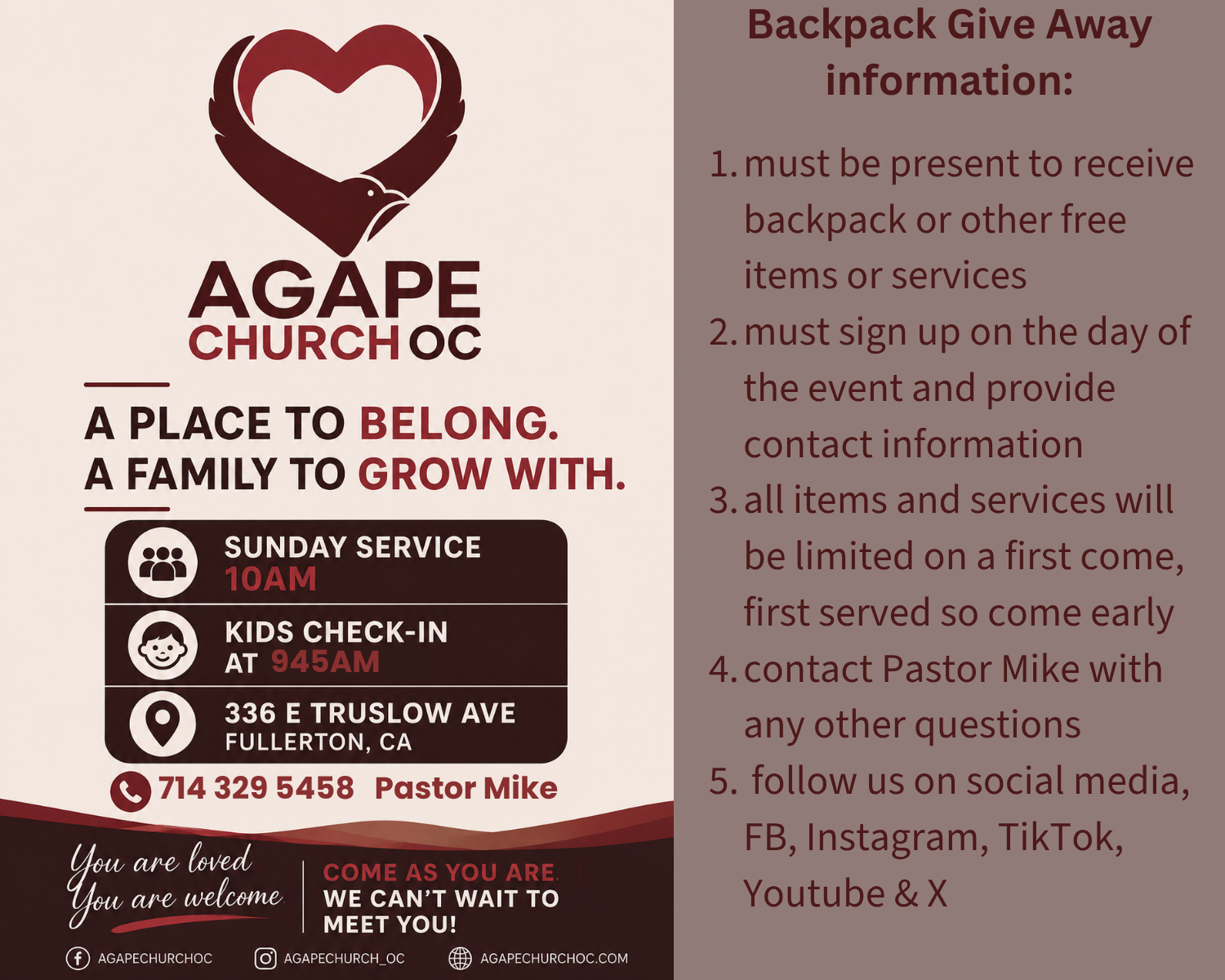 come and grow and giveaway rules